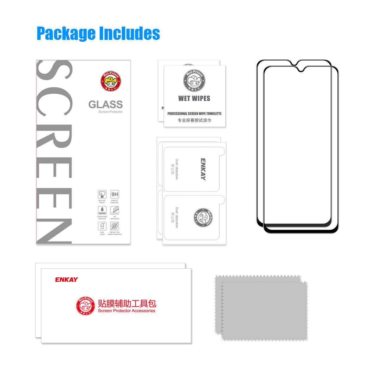 ENKAY HAT PRINCE 2Pcs for Honor X7a 4G Full Screen Protector 0.26mm 9H 2.5D Full Glue Anti-explosion Tempered Glass Film ENKAY HAT PRINCE 2Pcs for Honor X7a 4G Full Screen Protector 0.26mm 9H 2.5D Full Glue Anti-explosion Tempered Glass Film